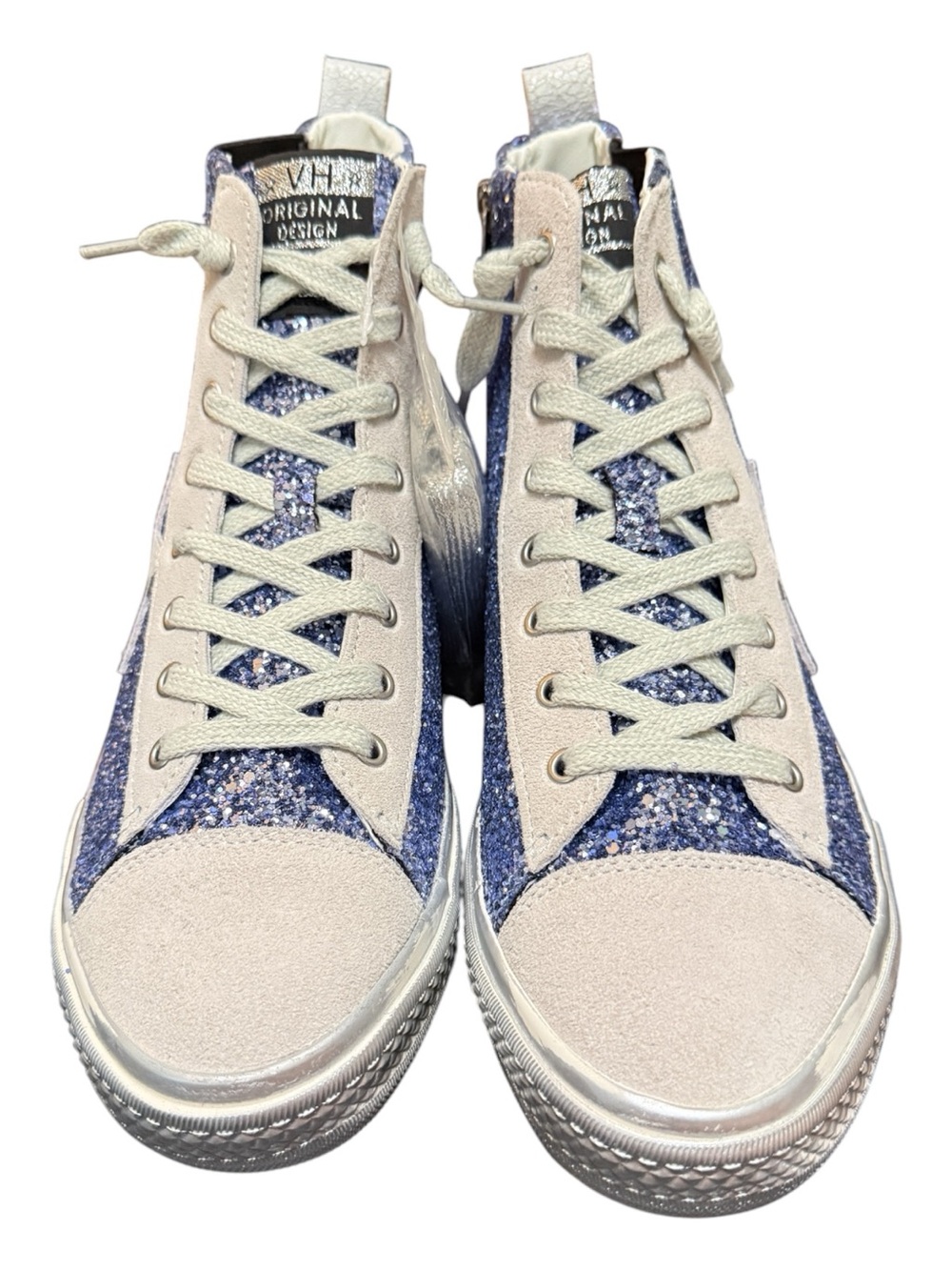 Vintage Havana Alive High 3 Blue Glitter High Top Sneakers Size 10 NIB
